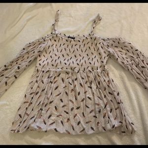 Torrid off the shoulder feather top